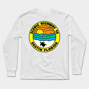 Scenic Highway 98 Destin Beach Florida Palms Panhandle Emerald Coast Long Sleeve T-Shirt